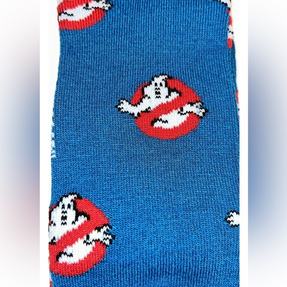 Ghostbusters Crew Socks 1 Pair Men 6.5-12 Blue White Red No Ghost Logo NEW! Bill - Picture 2 of 10